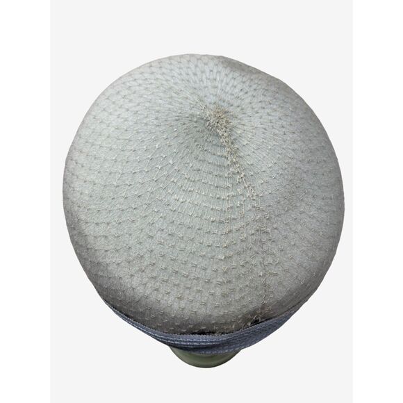 Ritz Henry Pollack Hat Dusty Blue Jewel Bow Band Baby Blue Net Cover Circa 60s - Picture 6 of 9